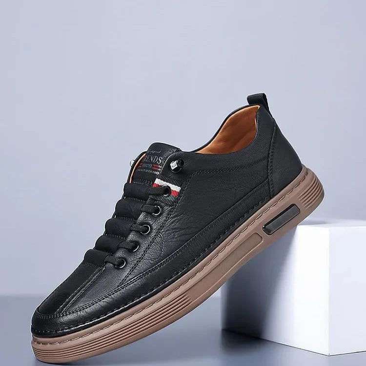 2024 New Trend Spring Men's Shoes Breathable Thin Soft Leather White Shoes Comfortable and Versatile Casual Board Shoes - olympicfangear