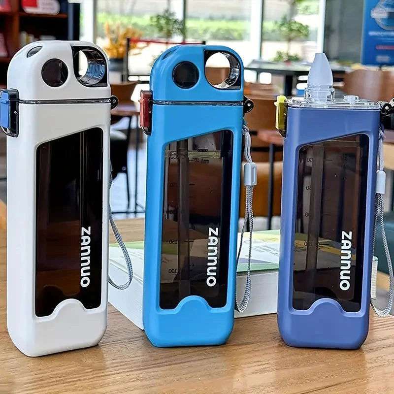 350ml Plastic Water Bottle Leak-proof Square Cup Sports Bottle with Lockable Lid and Measurements for Outdoor Sports Travel Cup - olympicfangear