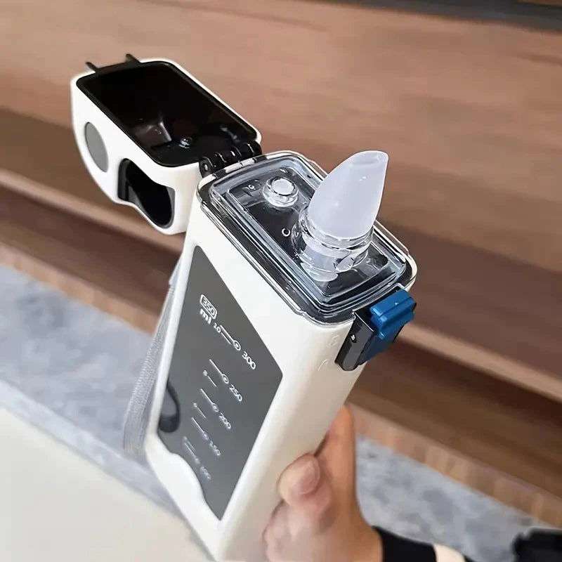 350ml Plastic Water Bottle Leak-proof Square Cup Sports Bottle with Lockable Lid and Measurements for Outdoor Sports Travel Cup - olympicfangear