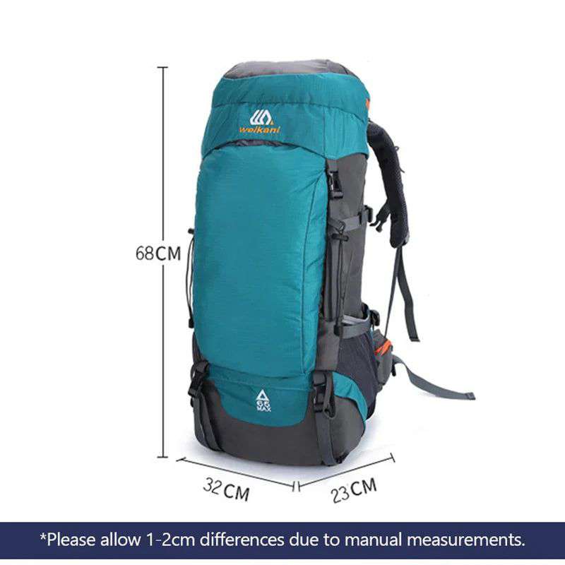 65L Camping Backpack Large Capacity Outdoor Climbing Bag Waterproof Mountaineering Hiking Trekking Sport Bags - olympicfangear