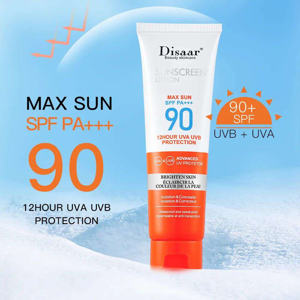 Disaar SPF 90 Sunscreen Long Lasting UV Protector Sunblock Moisturizing Skin Protective Cream 50ml - olympicfangear