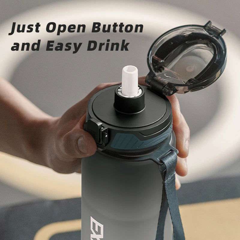 Gradient Color Water Gym Bottle Outdoor Portable Sport Water Bottle Leak-proof Drinking Bottles with Capacity Marker 1000ML - olympicfangear