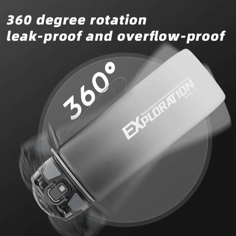 Gradient Color Water Gym Bottle Outdoor Portable Sport Water Bottle Leak-proof Drinking Bottles with Capacity Marker 1000ML - olympicfangear