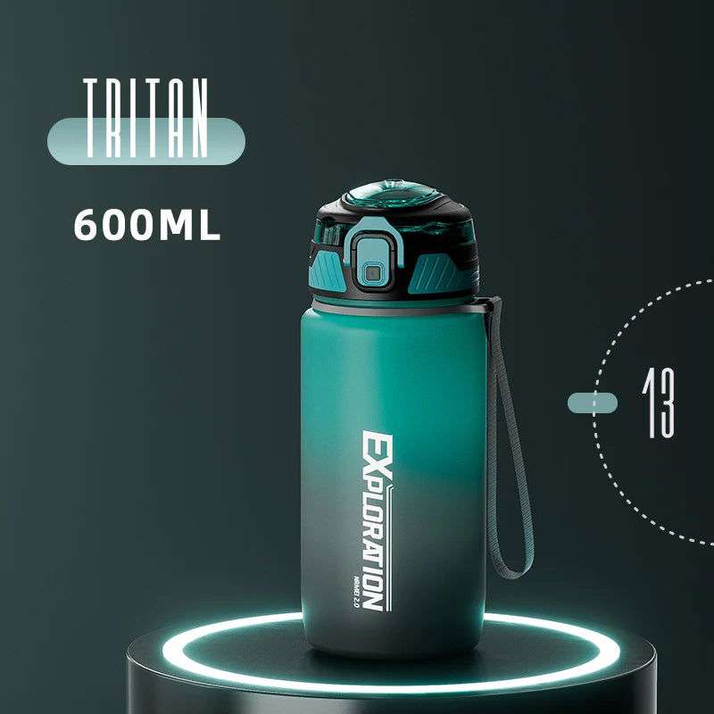 Gradient Color Water Gym Bottle Outdoor Portable Sport Water Bottle Leak-proof Drinking Bottles with Capacity Marker 1000ML - olympicfangear