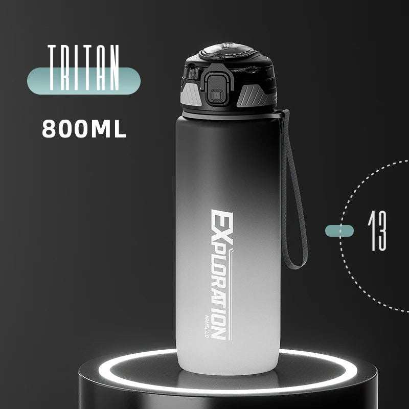 Gradient Color Water Gym Bottle Outdoor Portable Sport Water Bottle Leak-proof Drinking Bottles with Capacity Marker 1000ML - olympicfangear