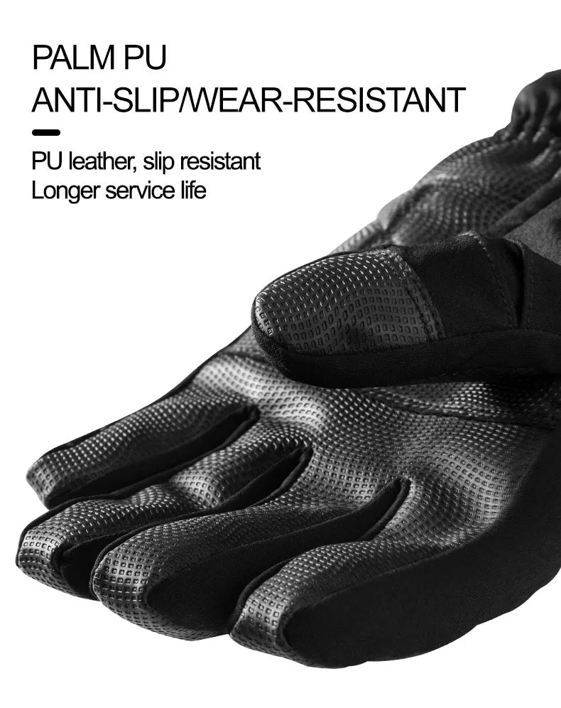 ROCKBROS Winter Fleece Thermal Gloves for Men Women Motorcycle Waterproof Snowboard Snowmobile Cycling - olympicfangear