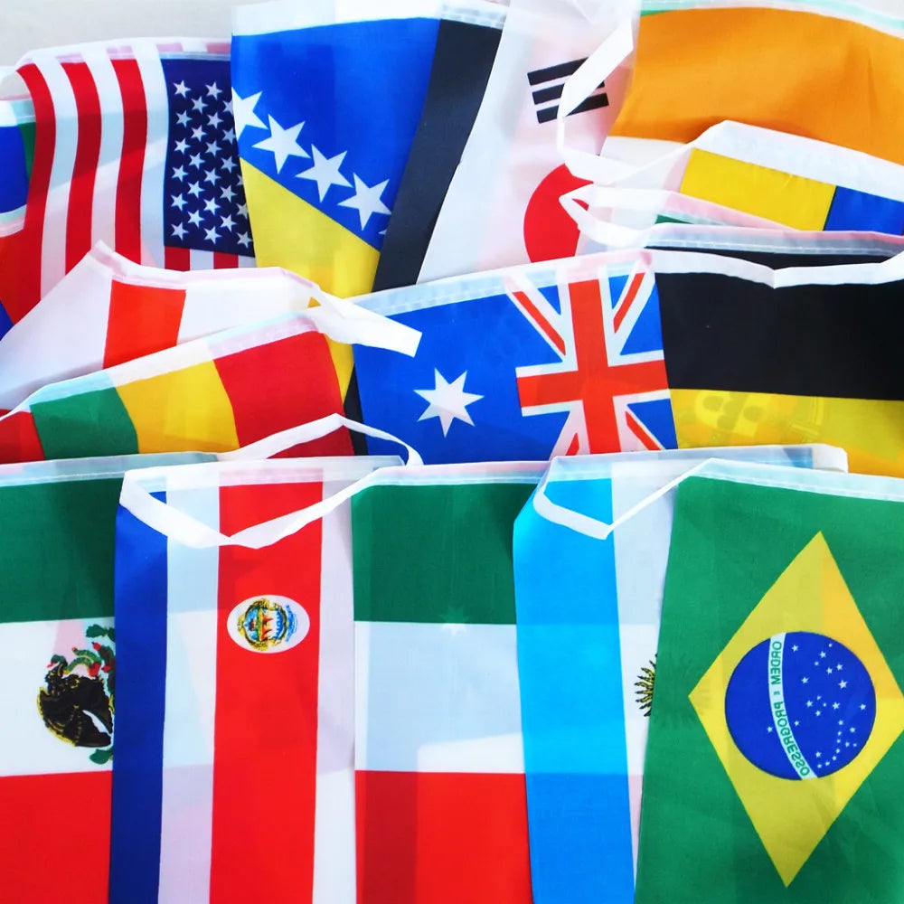 Europe Countries Flag 24pcs Euro Cup Country Flag Bunting National String Flags Banner Football Event Garlands decor