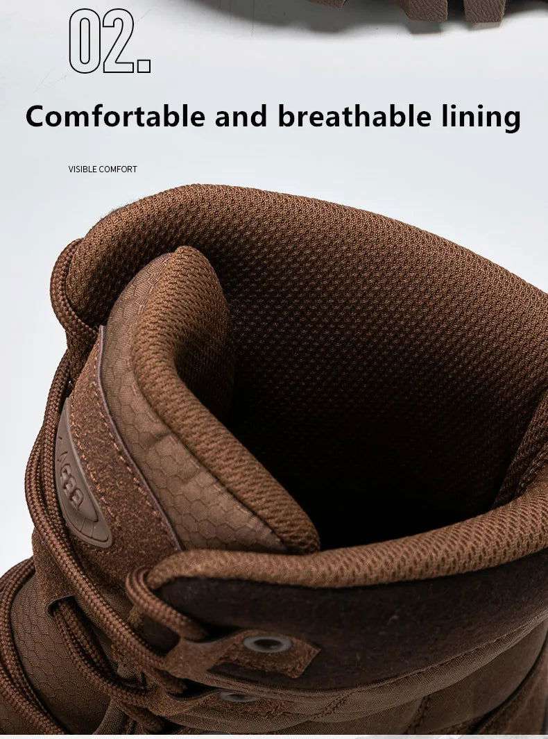 New Autumn Men's Boots Outdoor Anti-Slip Men's Desert Boots Comfortable Spring Men Work Ankle Boots High Top Motorcycle Boots - olympicfangear