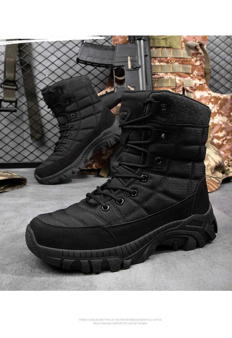 New Autumn Men's Boots Outdoor Anti-Slip Men's Desert Boots Comfortable Spring Men Work Ankle Boots High Top Motorcycle Boots - olympicfangear