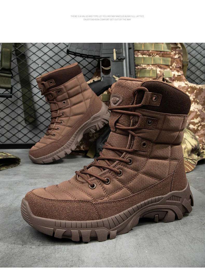 New Autumn Men's Boots Outdoor Anti-Slip Men's Desert Boots Comfortable Spring Men Work Ankle Boots High Top Motorcycle Boots - olympicfangear