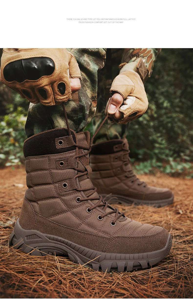 New Autumn Men's Boots Outdoor Anti-Slip Men's Desert Boots Comfortable Spring Men Work Ankle Boots High Top Motorcycle Boots - olympicfangear