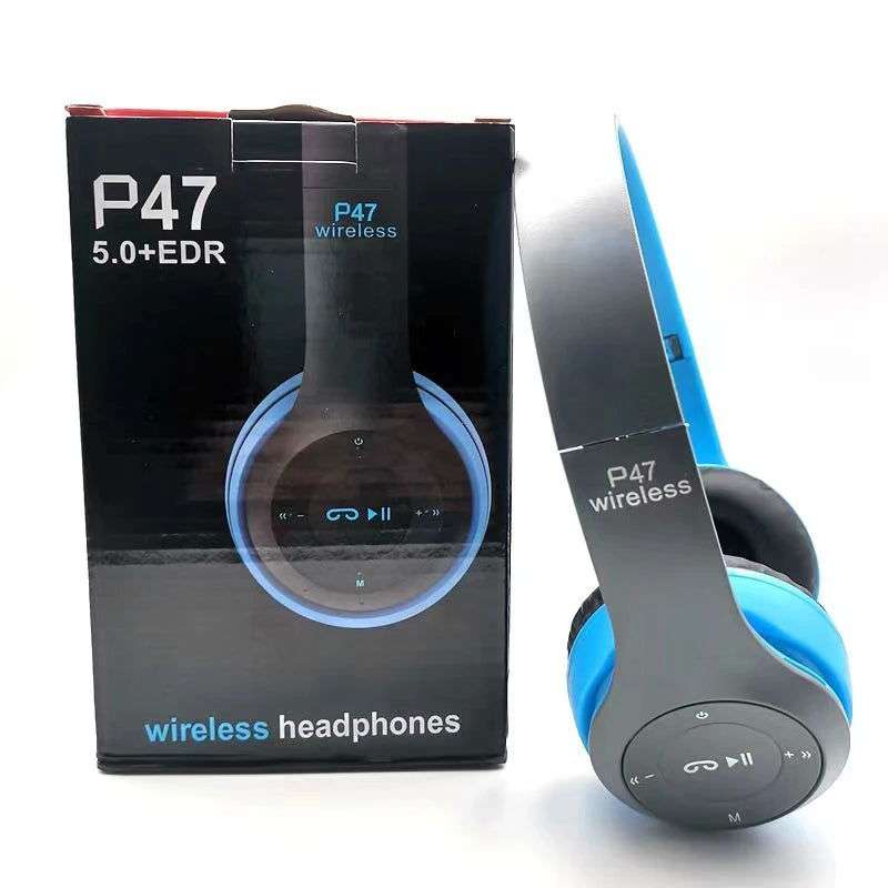 P47 Bluetooth 5.0 Wireless Headphone Foldable HIFI Stereo Bass Earphone Kid Helmet Gift With Mic USB Adaptor For iPhone Game - olympicfangear
