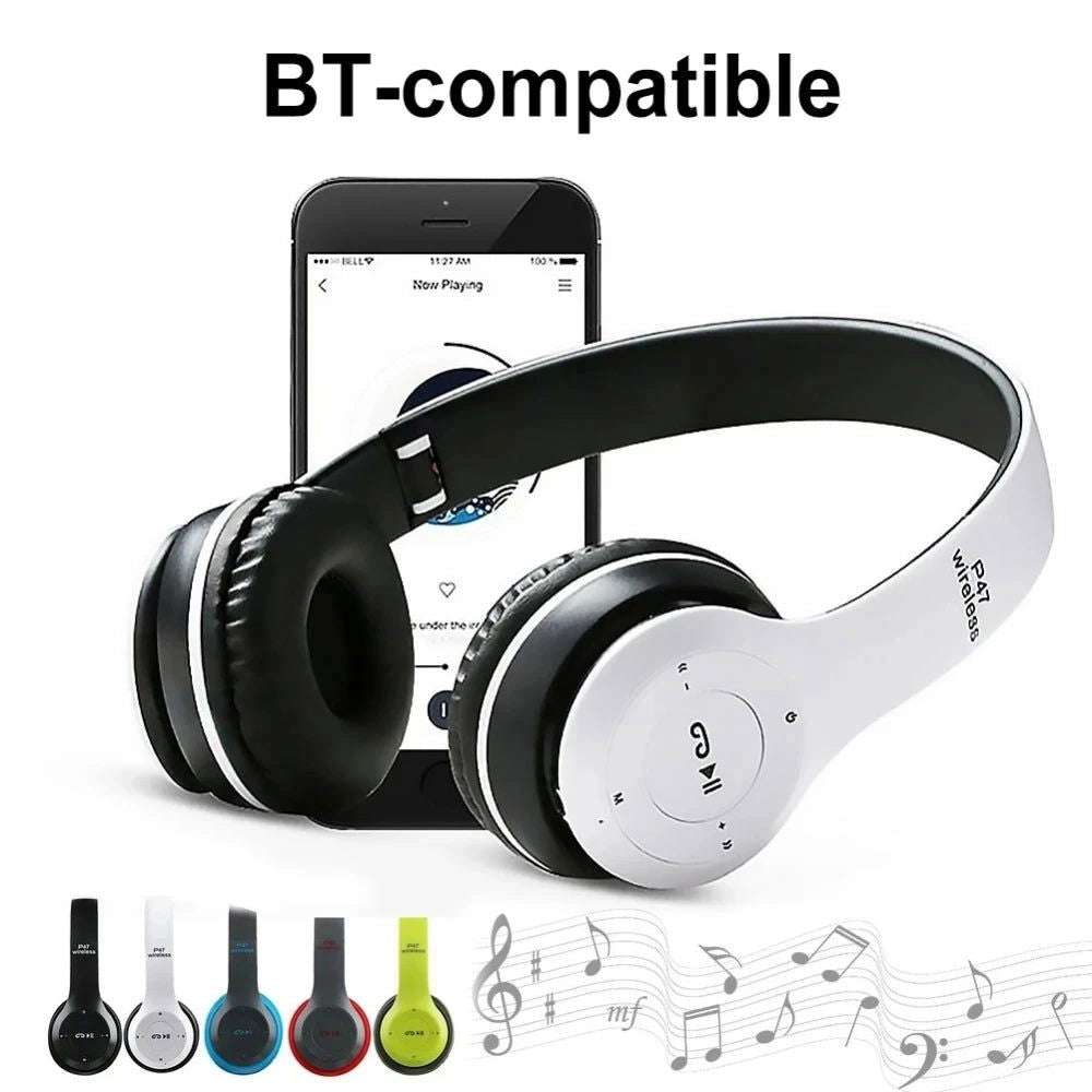 P47 Wireless Bluetooth Headphone With Microphone Foldable Headsets Bass HiFi Sound Music Stereo Earphone For Smartphones TV Game - olympicfangear