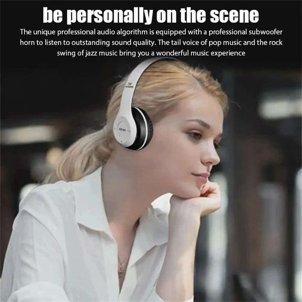 P47 Wireless Bluetooth Headphone With Microphone Foldable Headsets Bass HiFi Sound Music Stereo Earphone For Smartphones TV Game - olympicfangear