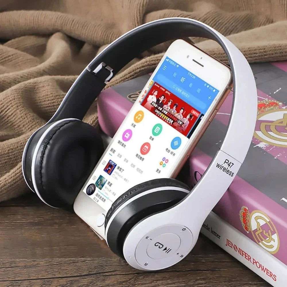 P47 Wireless Bluetooth Headphone With Microphone Foldable Headsets Bass HiFi Sound Music Stereo Earphone For Smartphones TV Game - olympicfangear