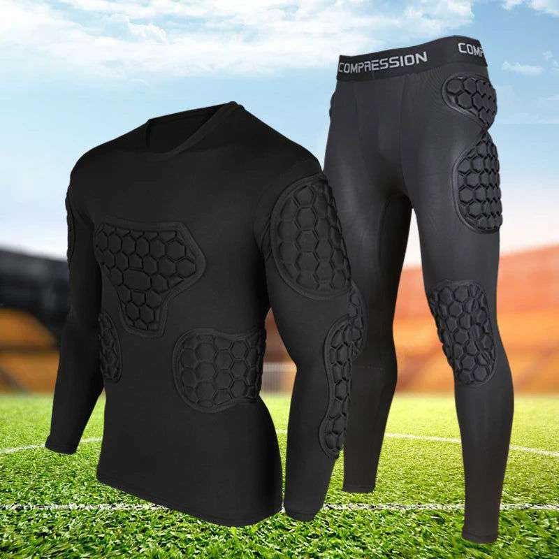 Professional goalkeeper armor uniforms football goalkeeper jerseys thicken EVA sponge elbow goalkeeper sports uniforms - olympicfangear