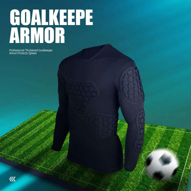 Professional goalkeeper armor uniforms football goalkeeper jerseys thicken EVA sponge elbow goalkeeper sports uniforms - olympicfangear