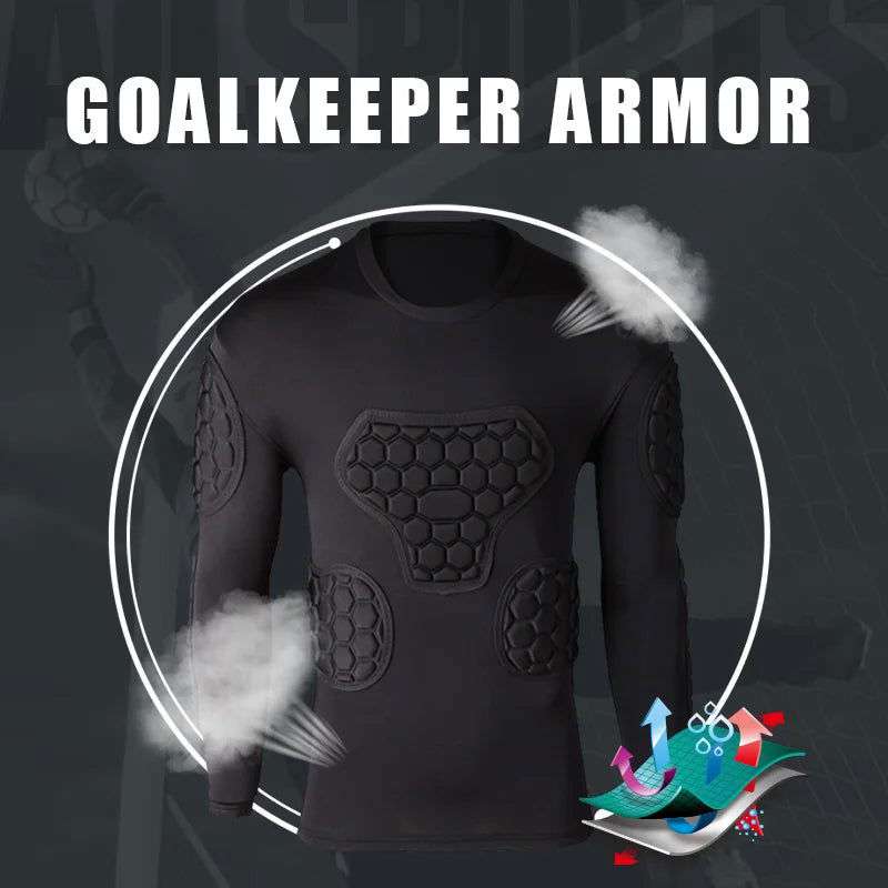 Professional goalkeeper armor uniforms football goalkeeper jerseys thicken EVA sponge elbow goalkeeper sports uniforms - olympicfangear