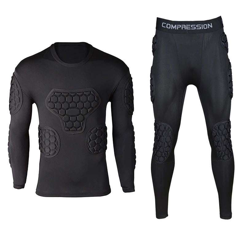 Professional goalkeeper armor uniforms football goalkeeper jerseys thicken EVA sponge elbow goalkeeper sports uniforms - olympicfangear