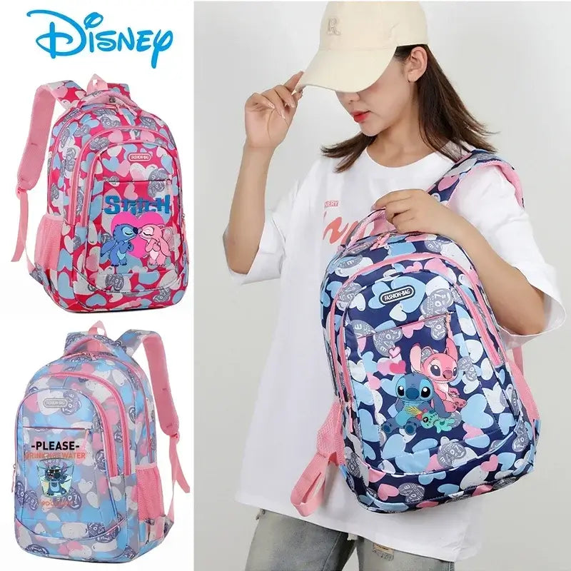 Disney Stitch School Bag Backpack for Boys and Girls Student Teenager Child Knapsack Rucksack Birthday Gift - olympicfangear