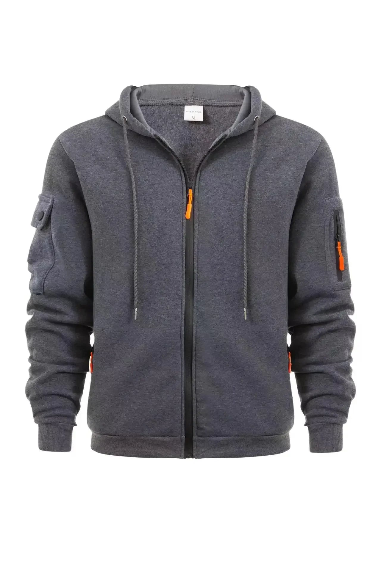 Men's Autumn Winter Hoodie Jacket Full Zip Hooded Plain Pocket Design Sweatshirts Casual Sports Outdoor Daily Wear