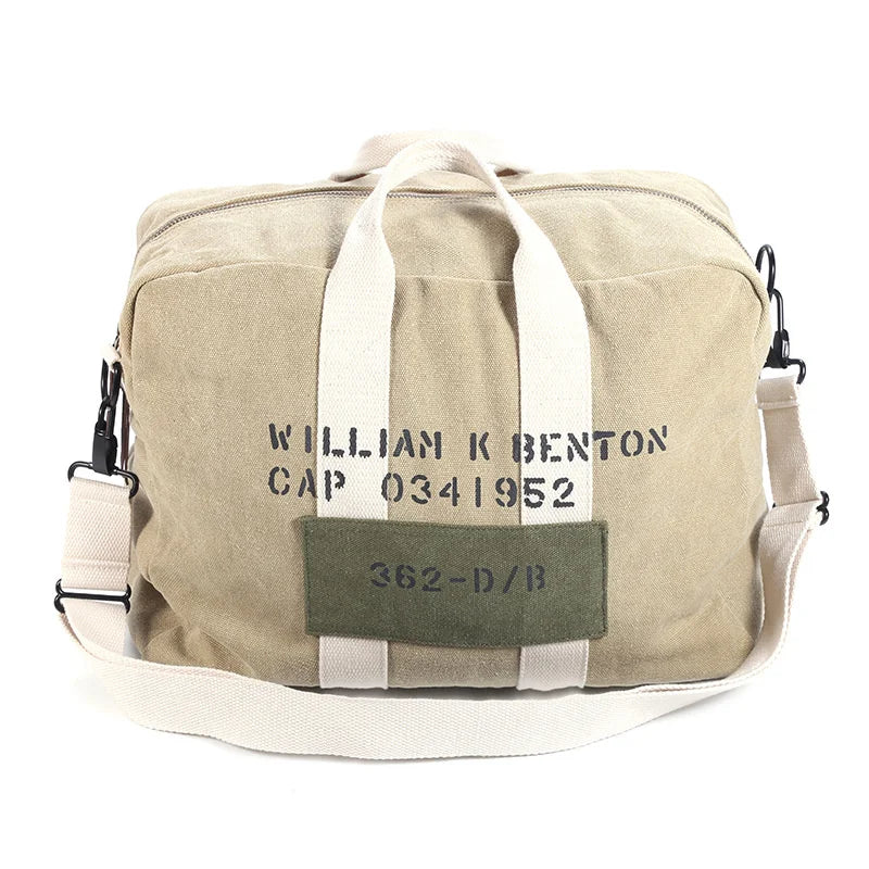 Khaki Canvas Hand Bag for Outdoor Hiking Trekking Motorcycle Riding Sports Camping Backpack New Locomotive Messenger Pouch