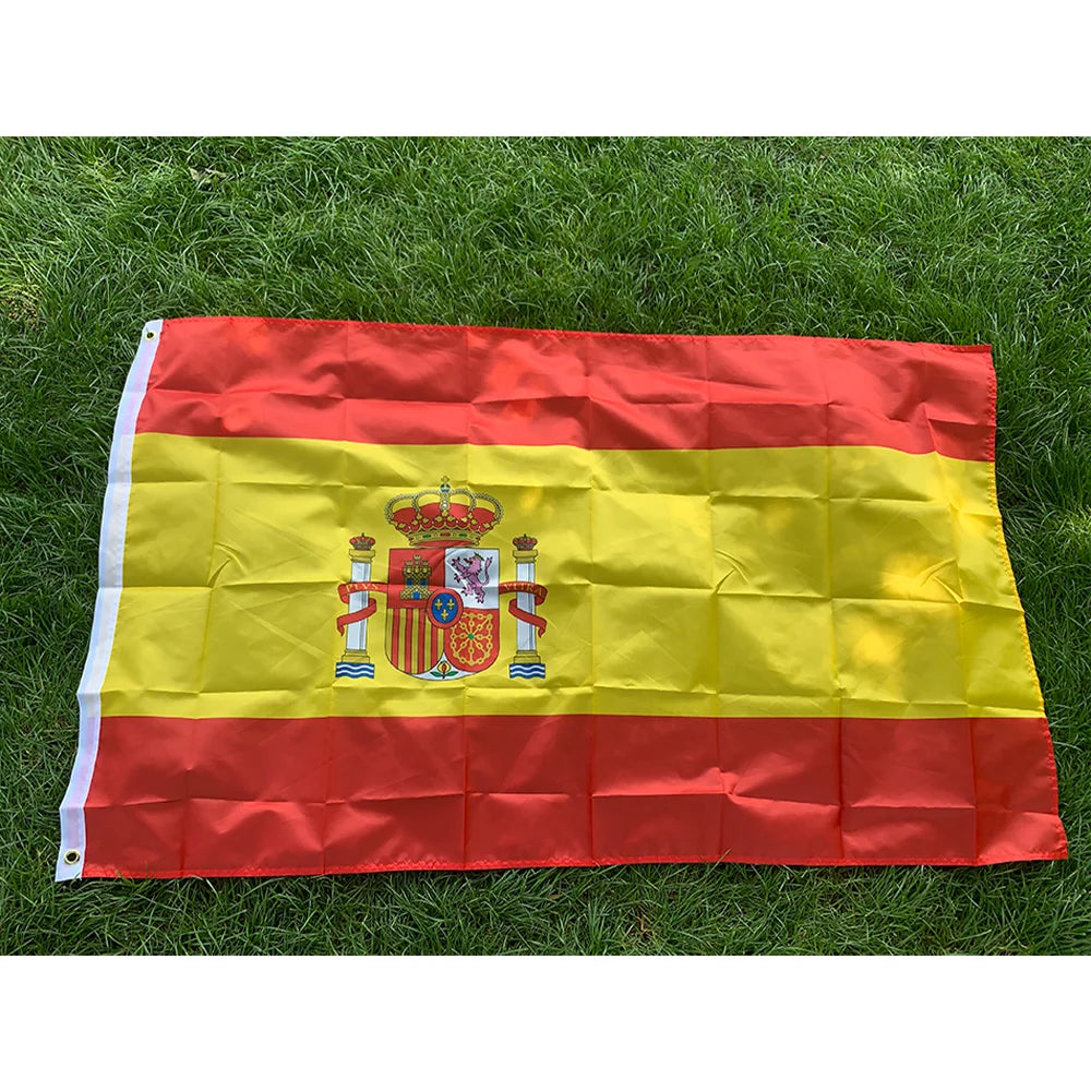 Spain flag 90x150cm 60x90cm ES Espana Spanish Flag Super Poly football FLAG Indoor Outdoor for Celebration flags