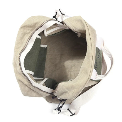 Khaki Canvas Hand Bag for Outdoor Hiking Trekking Motorcycle Riding Sports Camping Backpack New Locomotive Messenger Pouch