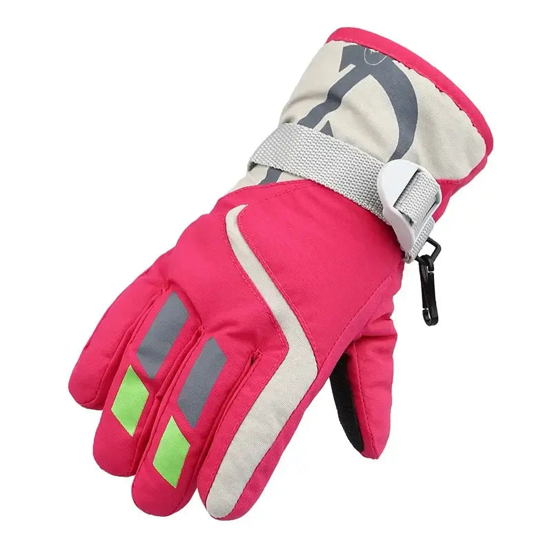 Children's Winter Warm Outdoor Sport Ski Glove Thick Plush Boy Girl Fitness Windproof Cycling Mitten S17 - olympicfangear