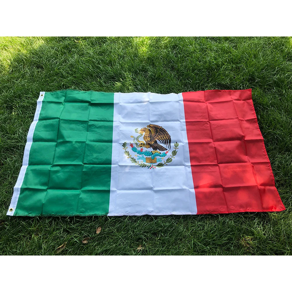 Mexico National flag 60x90cm 90X150cm polyester Hanging Printed Mex Mx Mexican National Flags Mexicanos Banner For Decoration