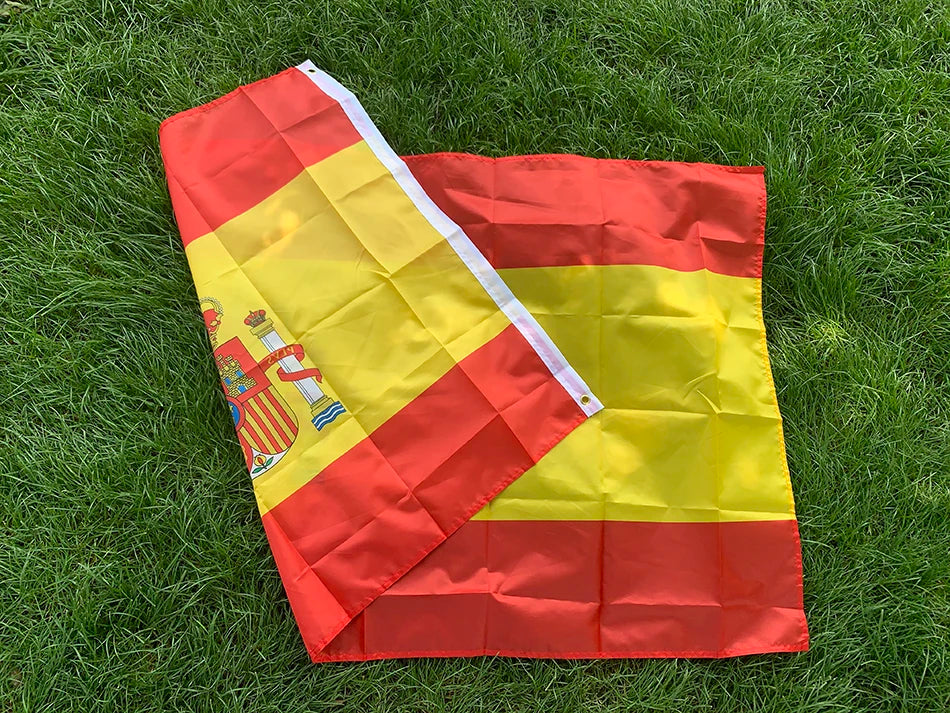 Spain flag 90x150cm 3x5 Feet ES Espana Spanish Flag Super Poly football FLAG Indoor Outdoor for Celebration flags
