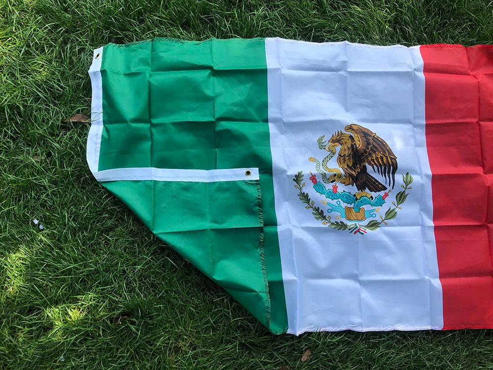 Mexico National flag 60x90cm 90X150cm polyester Hanging Printed Mex Mx Mexican National Flags Mexicanos Banner For Decoration