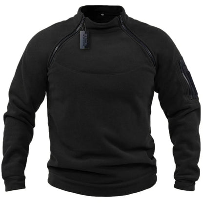 Men's Tactical Polar Fleece Jacket Warm Zipper Pullover Windproof Thermal Hiking Camping Sweater Outdoor Hunting Clothes