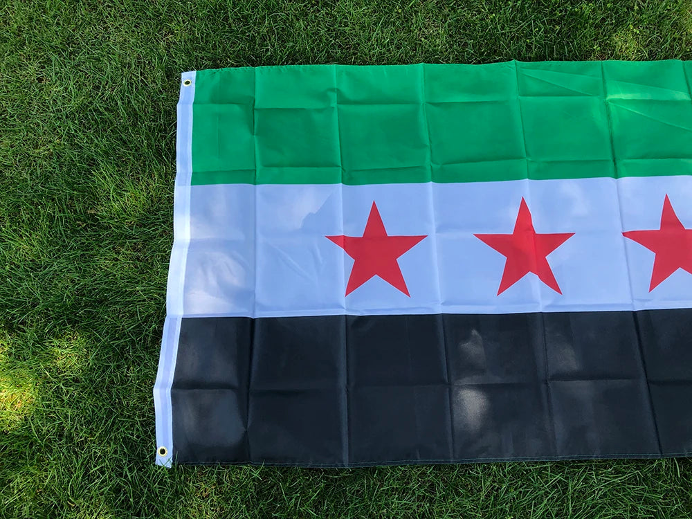 Syria flag 90*150cm polyester Hanging Banner The Syrian Arab Republic Syrian three star flag for Home Decoration flags