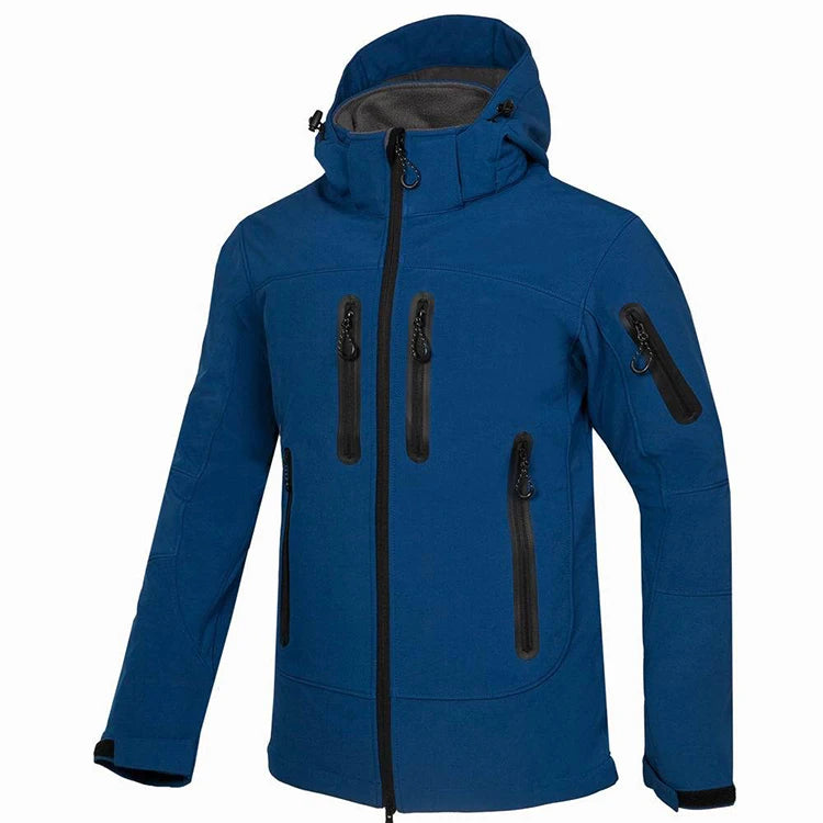 TRVLWEGO Men's Softshell Camping Jacket Waterproof Windproof Fleece Lined Lightweight Hiking Work Travel Outerwear Full Zip - olympicfangear