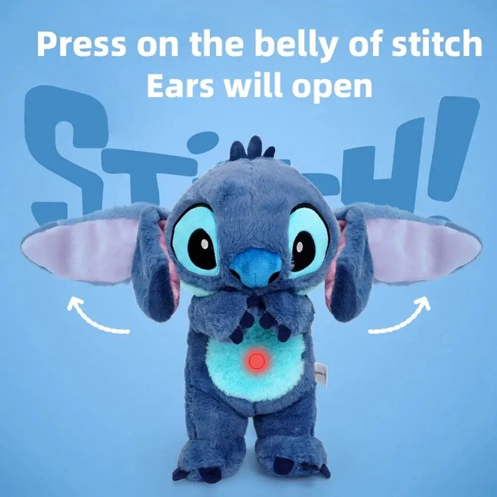 Disney Plush Doll Stitch Toy Kawaii Light Child Playmate Breathing Bear for Soothing Music Sleep Ideal Gift for Kids - olympicfangear