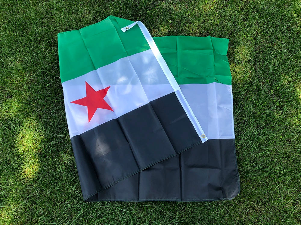 Syria flag 90*150cm polyester Hanging Banner The Syrian Arab Republic Syrian three star flag for Home Decoration flags