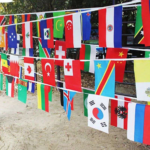 SKY FLAG 25-65M 14x21cm 20x30cm 100-200 pcs Countries String Flag World Banner Bunting bar home party decoration - olympicfangear