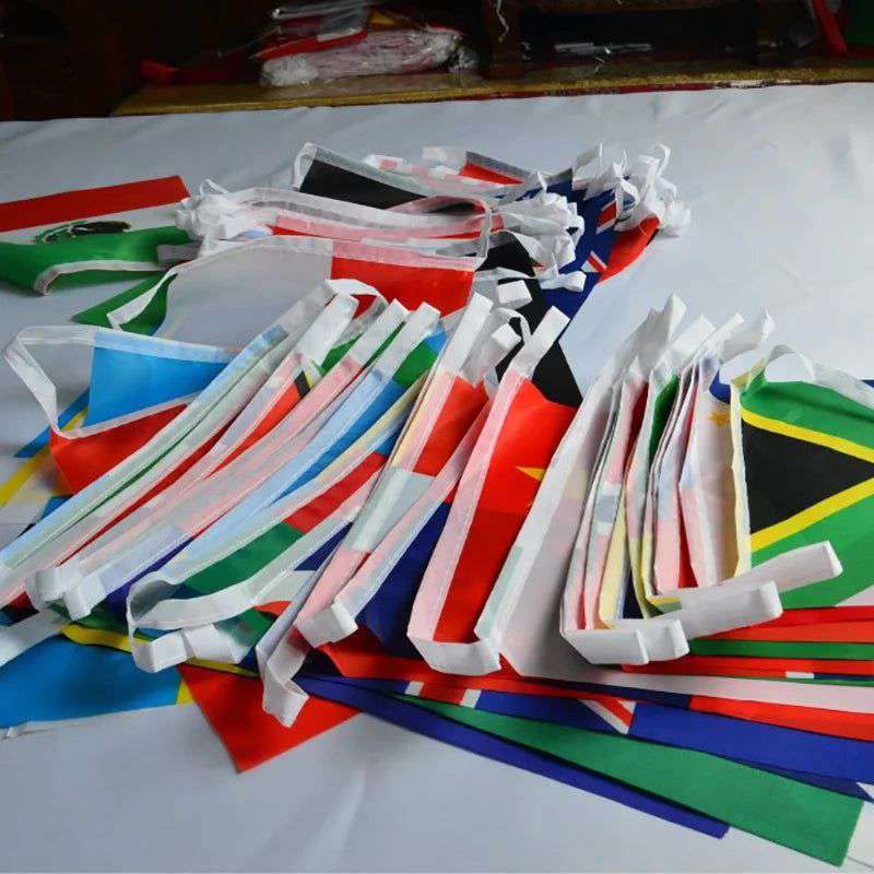 SKY FLAG 25-65M 14x21cm 20x30cm 100-200 pcs Countries String Flag World Banner Bunting bar home party decoration - olympicfangear