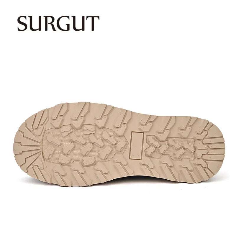 SURGUT 2024 New Spring Autumn Leather Casual Shoes Men All Season Comfortable Wear-Resistant High Quality Classic Working Shoes - olympicfangear