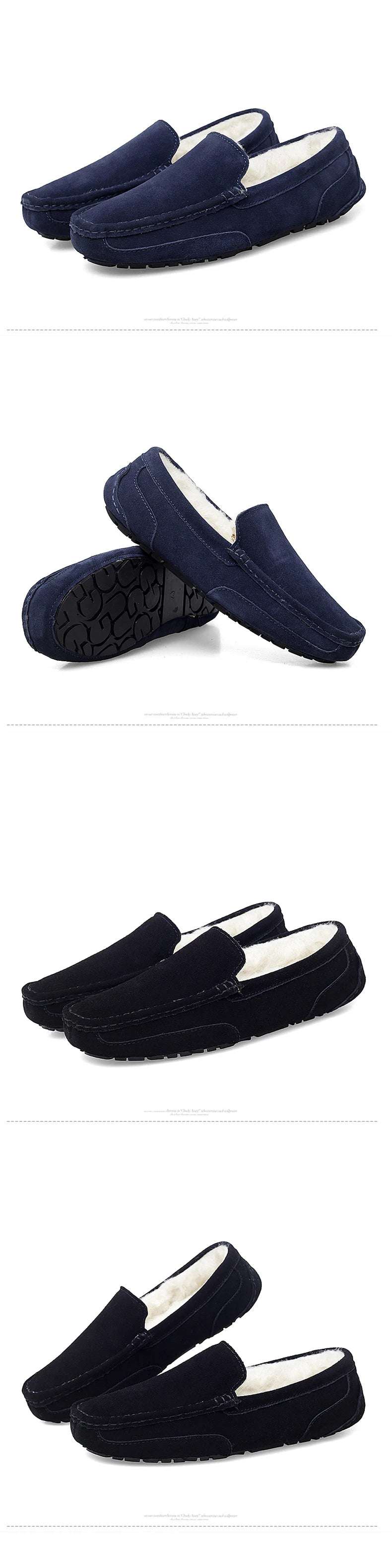 SURGUT Men Casual Shoes Brand Breathable Suede Loafers Moccasins Quality Winter Warm Men Slip On Driving Shoes Plus Size 38-47 - olympicfangear