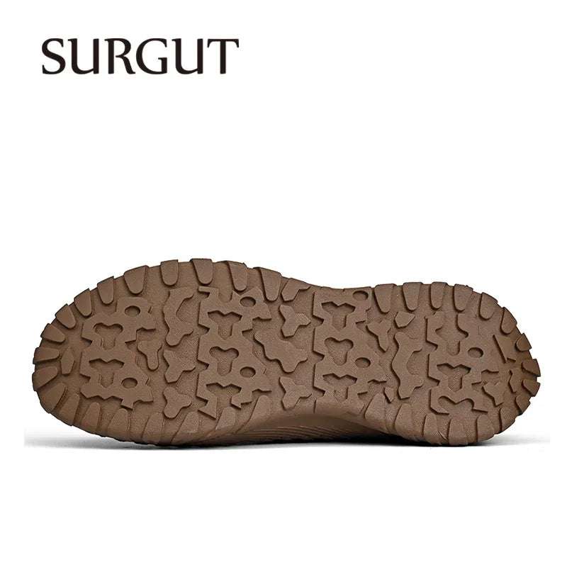 SURGUT Summer Men's Shoes 2024 New Casual Mesh Sandals Outdoor Walking Anti-slip Beach Sports Shoes Platform Sandals Slipper Man - olympicfangear