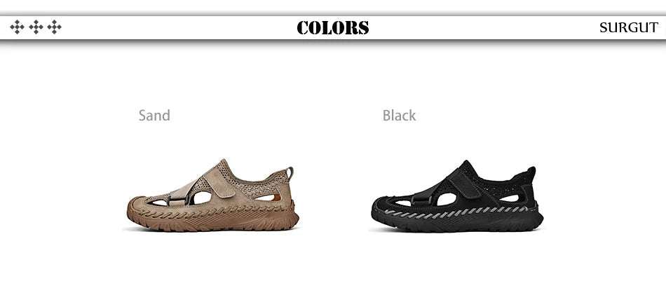 SURGUT Summer Men's Shoes 2024 New Casual Mesh Sandals Outdoor Walking Anti-slip Beach Sports Shoes Platform Sandals Slipper Man - olympicfangear