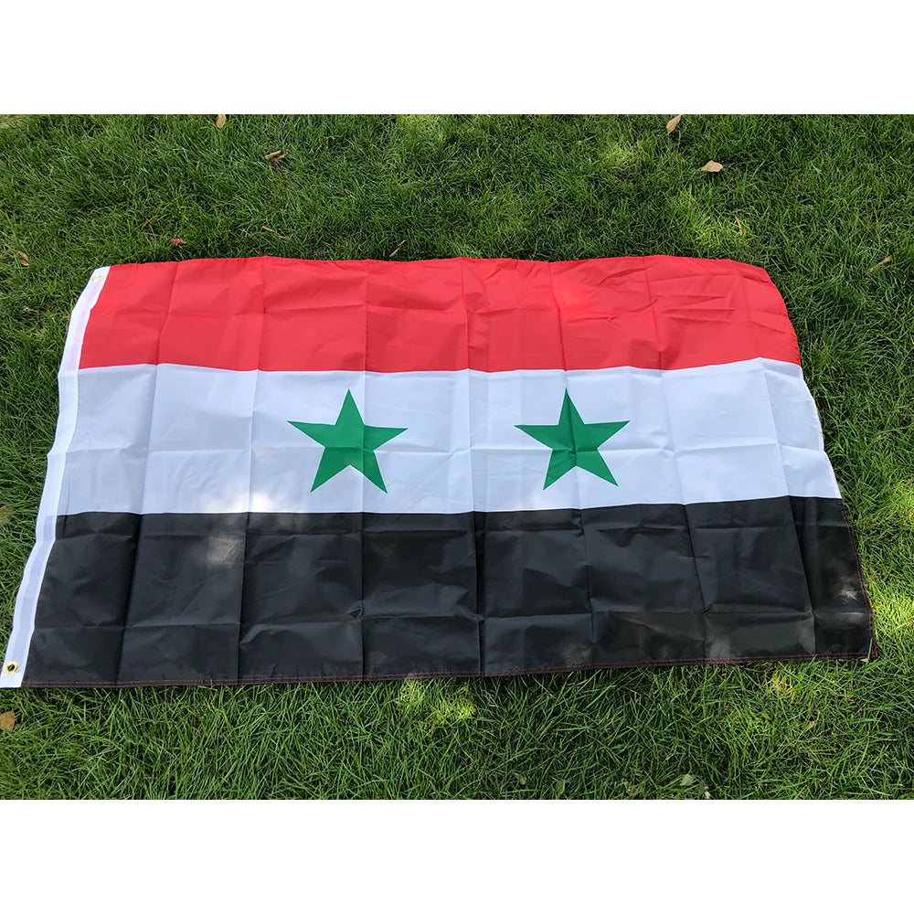 Syria flag 90*150cm polyester Hanging Banner The Syrian Arab Republic Syrian three star flag for Home Decoration flags