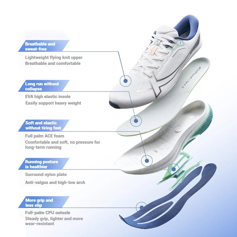 Xtep 2000km Plus Men’s Running Shoes – Long Distance Training