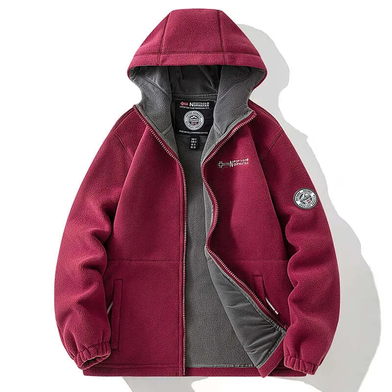 Autumn Winter Polar Fleece Jacket for Men Thermal Tactical Outdoors Sports Coat Softshell Hiking Army Jacket with hoodie - olympicfangear