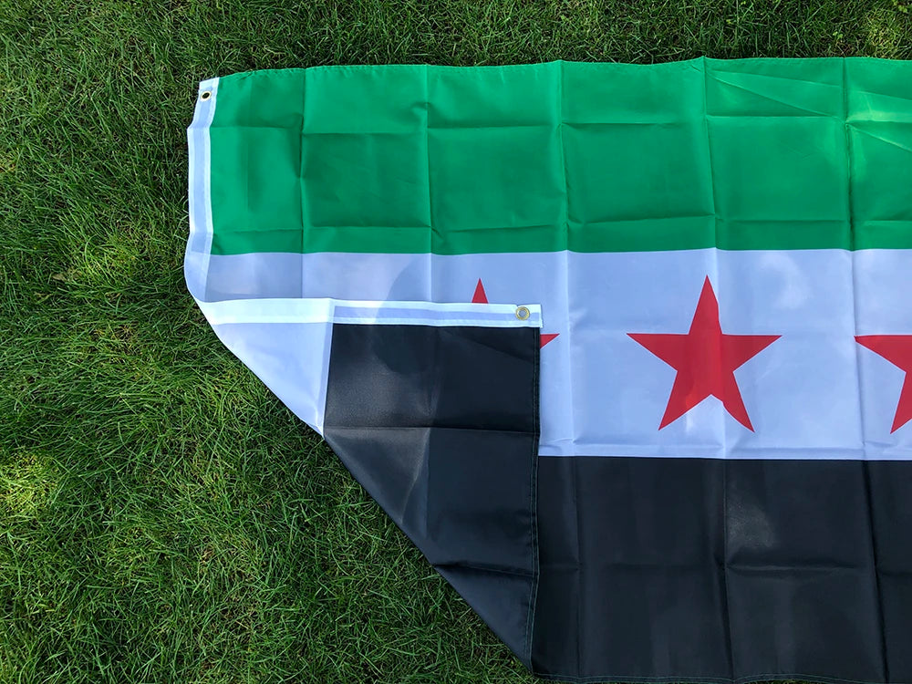 Syria flag 90*150cm polyester Hanging Banner The Syrian Arab Republic Syrian three star flag for Home Decoration flags