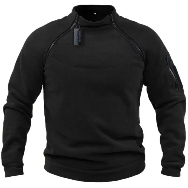 Men's Tactical Polar Fleece Jacket Warm Zipper Pullover Windproof Thermal Hiking Camping Sweater Outdoor Hunting Clothes - olympicfangear