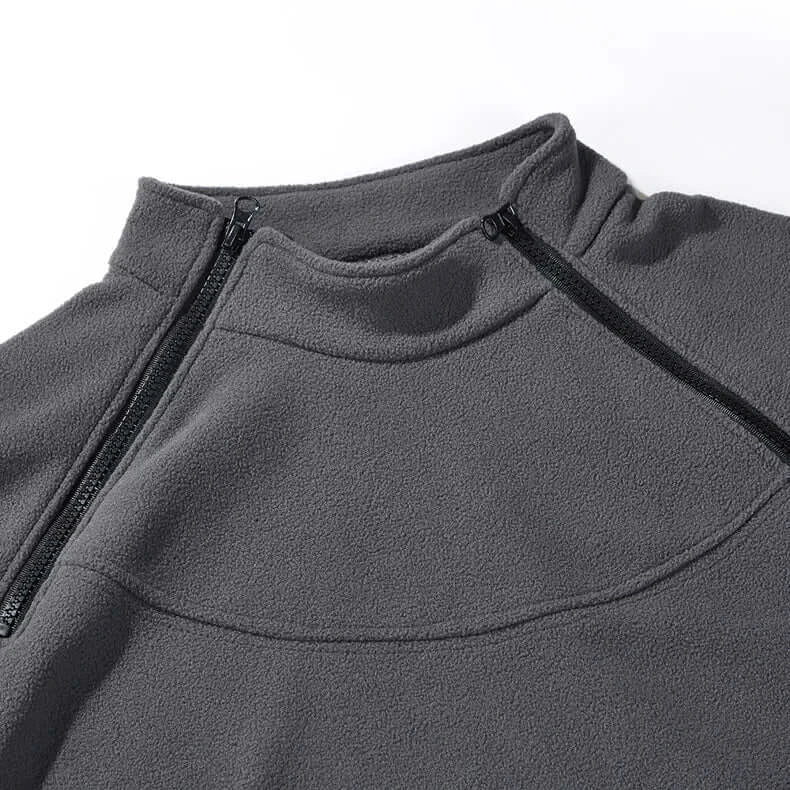 Men's Tactical Polar Fleece Jacket Warm Zipper Pullover Windproof Thermal Hiking Camping Sweater Outdoor Hunting Clothes - olympicfangear