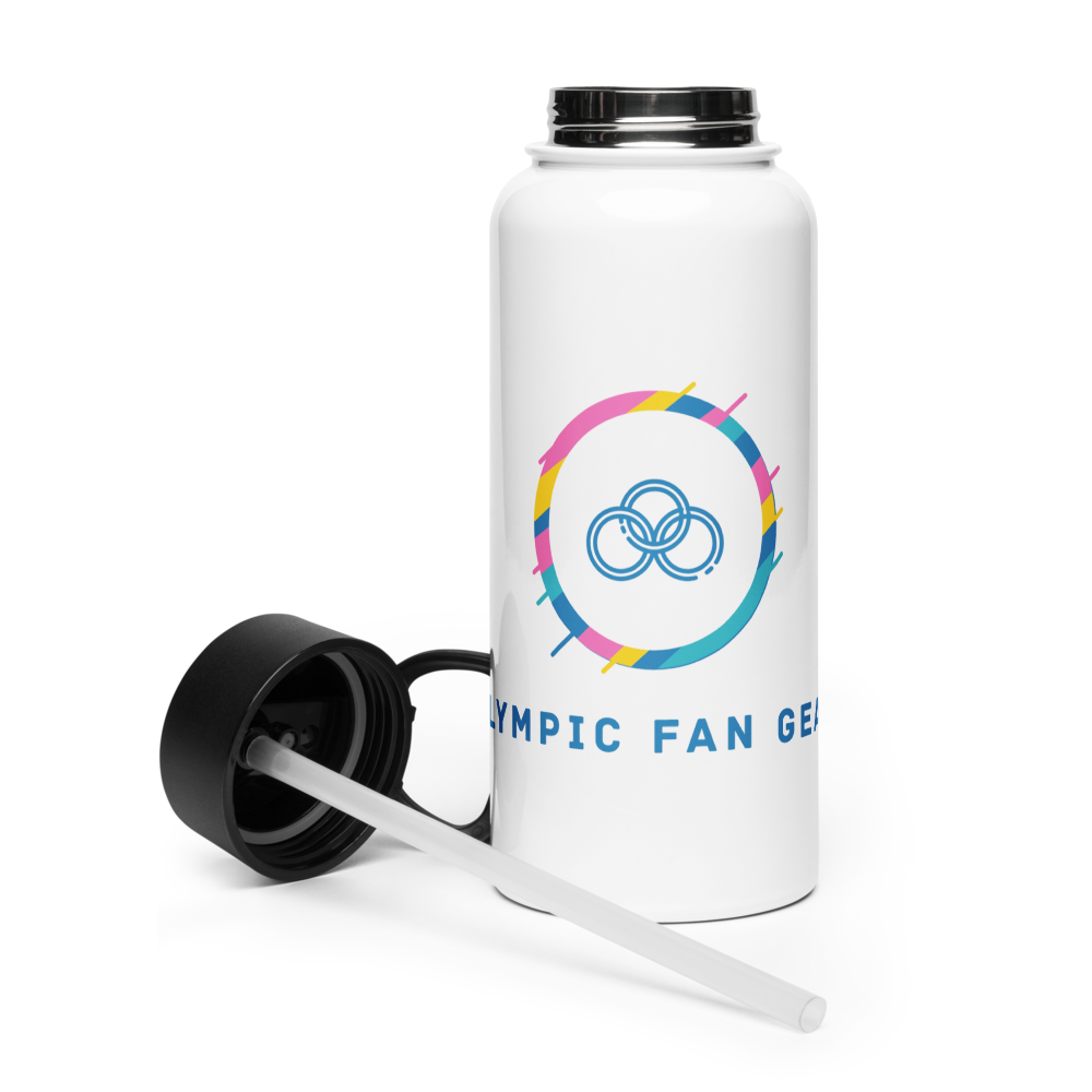 Stainless steel water bottle with a straw lid - View 4